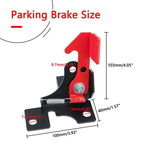Beefed Up Heavy Duty Spring Parking Brake Accessory For RZR And Ranger UTVs Fits All Models Including 800 900 1000 Turbo Turbo S, dimensions labeled in image