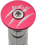 Premium Mountain And Road Bike Threadless Stem Extender With Fork Screws And Red Bowl Cover Aluminum Alloy top view showing red cap and silver clamp.