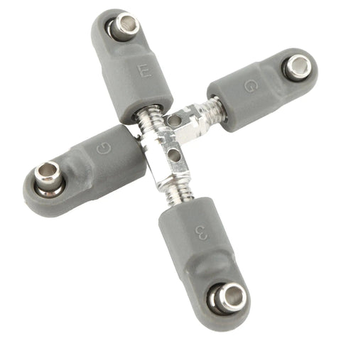 RC Car Adjustable Pull Rod Linkages Arm Tie Rod Kit For 1 To 14 Scale H14BM 14210 14209 JC14EP HP141 HP141S And Other 1 To 14 RC Cars Trucks Buggies Must Have Replacement Parts, gray adjustable metal tie rods