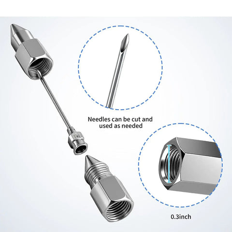 Heavy Duty Grease Needle Coupler High Pressure Nozzle Kit For Narrow Engine Lubrication with detachable needle
