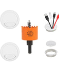 White Plastic Desk Grommet 2 Inch With Hole Saw Kit 2 Pack Cable Cord Management For Office solid build components shown.