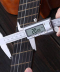 6 Inch Digital Caliper With Stainless Steel Polished Finish, Inch Millimeter And Fraction Readouts measuring guitar neck