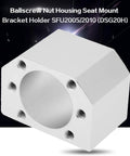 Rugged Aluminum Ball Screw Nut Housing Seat Mount Bracket For SFU2005 SFU2010 CNC Projects with polished finish