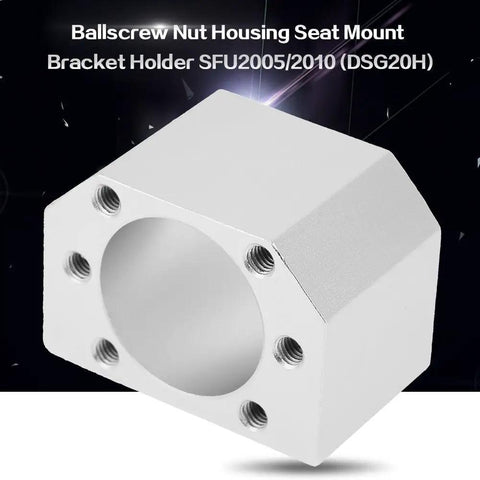 Rugged Aluminum Ball Screw Nut Housing Seat Mount Bracket For SFU2005 SFU2010 CNC Projects with polished finish