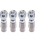 4Pcs Hardened Steel Spherical Rod End Bearings With Dual Left Right Threads And Adjustable Jam Nuts For Slick Pivot Motion And Garage Builds Dead Set To Handle Tough Jobs Without Breaking A Sweat On 5Mm And 8Mm Shafts, polished silver finish.