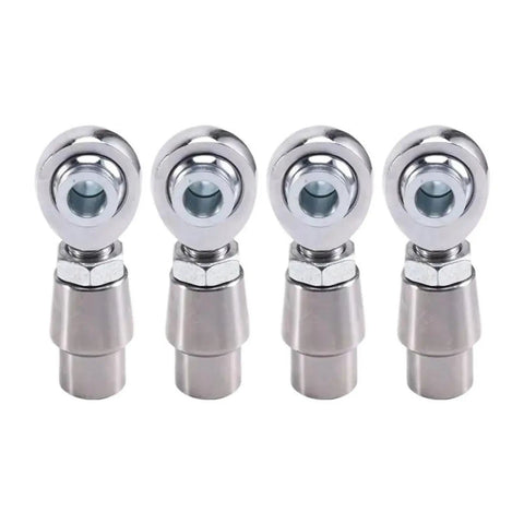 4Pcs Hardened Steel Spherical Rod End Bearings With Dual Left Right Threads And Adjustable Jam Nuts For Slick Pivot Motion And Garage Builds Dead Set To Handle Tough Jobs Without Breaking A Sweat On 5Mm And 8Mm Shafts, polished silver finish.