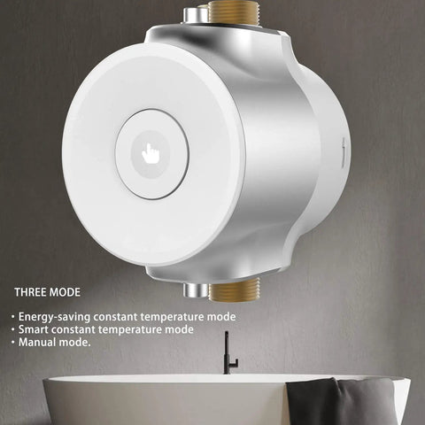 Slick Smart Instant Hot Water Recirculator Pump With No Sweat Setup showing control button with three mode options.