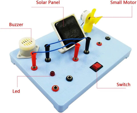 Solar Cell Demonstration Kit With PV Materials For Renewable Energy Learning Hands On Solar Power Experiments And Easy Setup Science Education Tool For Classrooms, blue plastic base