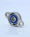 Heavy Duty Stainless Steel Pillow Block Mounted Bearings Support A 17mm Shaft Size While SKFL003 Design Offers Stability For Industrial Work And Wear Resistant Materials Ensure Reliability During Long Runs To Meet Shop Requirements Every Time. Front view 2-bolt mount bearing