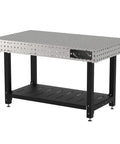 Heavy Duty Welding Fixture Table With Precision Laser Cut Holes And Storage Shelf Built Beefy For Garage Shop Projects, 60W x 36D x 36H.