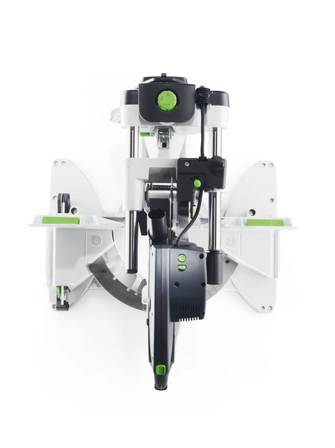 Top view of KAPEX KS 120 REB Sliding Compound Miter Saw With Rail Forward Design for precision cutting and compact footprint.