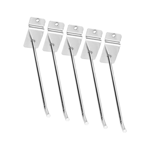 Heavy Duty Slatwall Hooks Pack Of 25 For Retail And Garage Displays 6 Inch Chrome Stainless Steel Hooks With 4.2mm Arm And 30 Degree Upturn