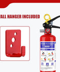 2.5 Lb ABC Dry Chemical Fire Extinguisher With Bracket And Quick Release Handle, viewed with red wall hanger for easy mounting.