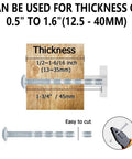 Heavy Duty 90 Pack Truss Head Break Away Machine Screws M4 X 45mm Galvanized Carbon Steel showing thickness and cutting options.
