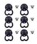 Black Wrought Iron Heart Drop Ring Cabinet Pulls Set Of 6 With Rust Resistant Powder Coat Finish And Mounting Hardware Included