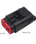 2 Pack 40A Motorcycle Fuse Holder Set with dimensions for Electrical Systems on Bikes, black and red, space-saving design