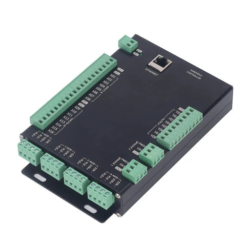24VDC CNC Motion Controller Kit With Tool Change System, color display, black with green connectors, top view