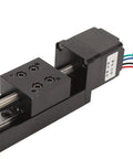 Rock Solid Mini Linear Rail Slide Actuator Featuring 50mm Stroke Premium Alloy Stepper Motion Stage Paired With Single Lead Screw Rod close-up view