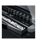 Arc Desktop Paper Punch for Disc Bound Systems 8 Sheet Capacity, black and gray adjustable desktop hole punch close-up