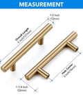 Measurement details for Champagne Bronze Cabinet Handles With 3 Inch Hole Spacing Stainless Steel Drawer Pulls for kitchen use.