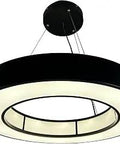 Black 24 Inch Circular LED Pendant Chandelier With 48 Watt Integrated LED, 4000K Daylight, 0-10V Dimmable, High Lumen Output