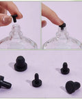 Cool 50 Pack Black Silicone Hole Plugs In 5 Sizes For Pipe And Bottle Ends Waterproof Flexible Rubber Stoppers That Fit Tight Without Leaking Any Liquid Or Mess Up Your Daily DIY Hacks At Home. black silicone stopper seals for glass bottle opening, 5 sizes
