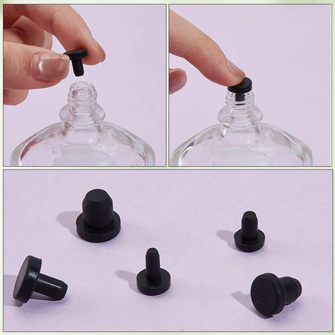 Cool 50 Pack Black Silicone Hole Plugs In 5 Sizes For Pipe And Bottle Ends Waterproof Flexible Rubber Stoppers That Fit Tight Without Leaking Any Liquid Or Mess Up Your Daily DIY Hacks At Home. black silicone stopper seals for glass bottle opening, 5 sizes