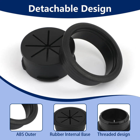 10 Pack Desk Grommets 2 Inch Hole Covers For Wires Black Cable Grommets with detachable design and rubber base