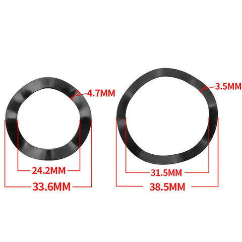 Steel Bike Bottom Bracket Wave Washers Set For 24mm And 30mm Cranks dimensions shown