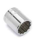 Three Eighths Inch Drive 12 Point Standard Metric Socket 15mm Built Tough With Chrome Vanadium Steel Nickel Chrome Plating
