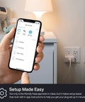 Smart Wi Fi Plug Outlet Pack of 2, Works With Alexa and Google Assistant, No Hub Required, showing easy setup via phone app