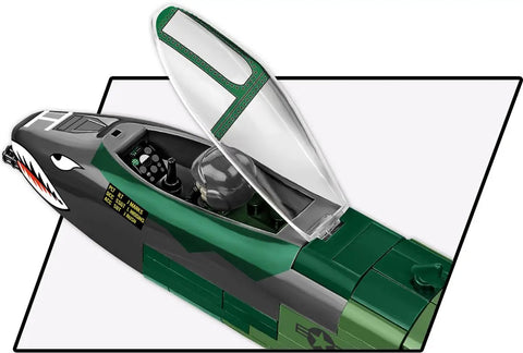 Close-up of cockpit in Armed Forces A-10 Thunderbolt II Warthog Aircraft Building Kit With 667 Pieces, 1 To 48 Scale.