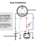 Wiring diagram for Stainless Steel Boat Fuel Sender Unit With Water Level Sensor And Gauge 6 Inch Tank Sending Unit.