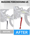 Beefy 6061 Aluminum Electric Dirt Bike Kickstand With Adjustable Height For Surron Light Bee X E Ride installed comparison