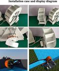 Outdoor 100W Water Wheel Turbine Generator for Hydroelectric Power, low speed disc type, off-grid use, white steel frame