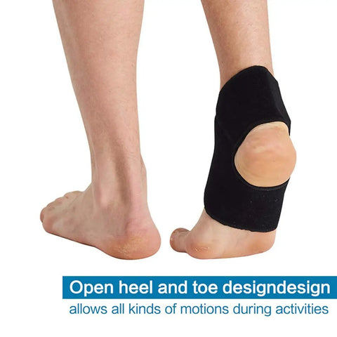 Double Strap Ankle Support For Men And Women Breathable Neoprene Ankle Brace With Open Heel Design, Medium, Left Foot View