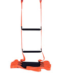 Emergency Fire Escape Rope Ladder for Home Windows and Balconies, Quick Deploy 9.8 Ft to 49 Ft, orange steps and straps