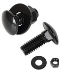 3/8-16 Carriage Bolt Kit in Stainless Steel 304 With Full Thread Bolts, Nuts, and Flat Washers, Round Head Square Neck, Black Finish