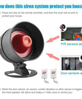 Standalone Home Office Security Alarm Kit With Wireless Loud Indoor Outdoor Weatherproof Siren and sensors