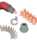 Get Ready For Heavy Duty Cuts With This 22PC Plasma Cutting Consumables Kit featuring brass nozzles, electrodes, and caps for PT 60 torch.