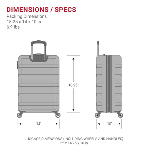 SwissGear 7366 hardside carry-on luggage with spinner wheels, black; front and side views.