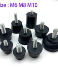 Rubber Adjustable Threaded Feet Pads For Tables And Chairs Leveling Foot Furniture Legs With Anti Shock Protection Black 4 Pack