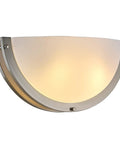 Lifora Hay 2-Light Indoor Wall Sconce 16 inch, Half Moon Wall Light Fixture with brushed nickel frame and frosted shade.