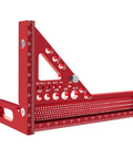 3D Multi Angle Aluminum Carpenter Ruler Protractor for woodworking scribing, red with angle presets, precision tool