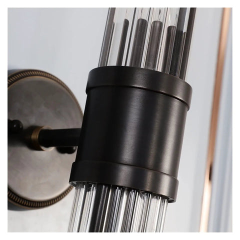 Close-up of Modern Black Wall Sconces Bring A Smooth Chill Vibe With Classic Glass Shades, showcasing sleek design and sturdy build.