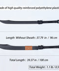 Tough As Nails Polypropylene Martial Arts Training Sword With One Piece Blade Unbreakable PP Plastic Black Katana Dragon Hilt features