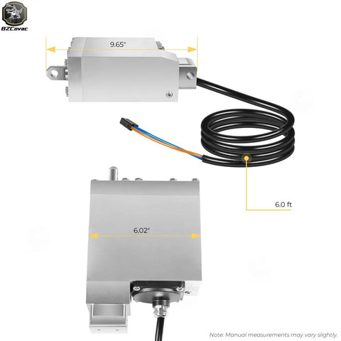 12V Self-Contained Marine Hydraulic Actuator For Jack Plates And Tilt And Trim Systems 5 Inch Stroke shown in measurements