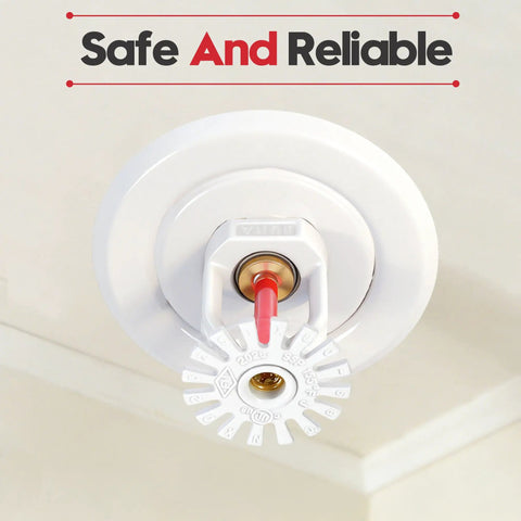 Top Tier Two Pack Pendent Fire Sprinkler Heads Built Hella Solid Featuring Half Inch Npt American Threads For Straightforward Residential Or Commercial Jobs Ul Cul Fm Certified Gear You Want, shown installed on ceiling.