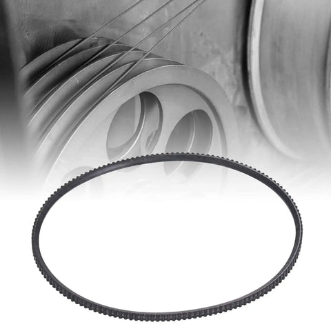 Lathe Drive Belt With High Elasticity For No Nonsense Quiet Operation Rubber Replacement Belt 5M375 shown in front of machine gears