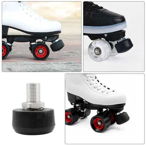 Two Pack Roller Skate Toe Stops Adjustable Rubber Brake Blocks Round Shape Replacement Parts For Quad Skates Indoor Outdoor Use